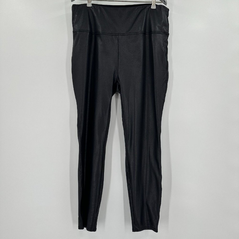 Quince Black High-Waisted Faux Leather Leggings size L Large NWT